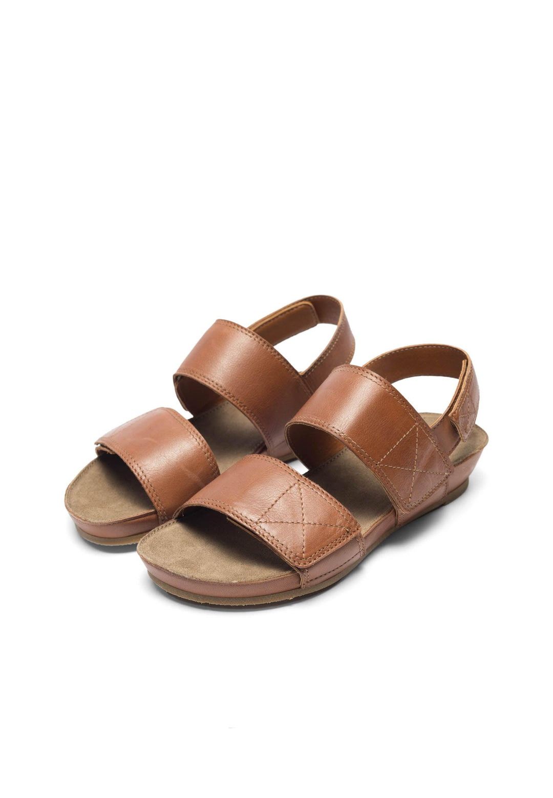 CASHOTT CASAVA Velcro Sandal Leather Velcro Cognac