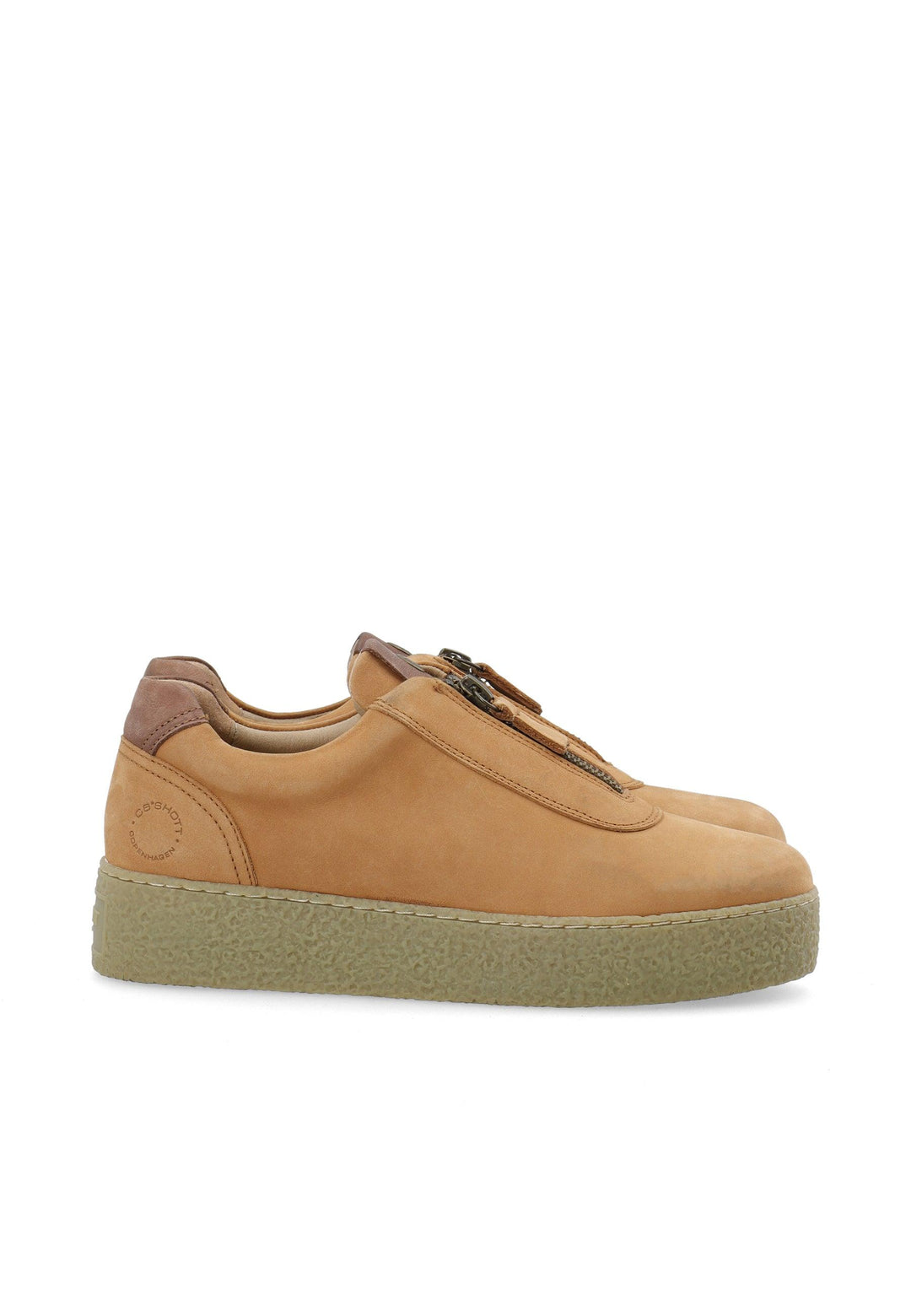 CASHOTT CASCAMILLA Zip shoe Nubuck Low Sneakers Brandy