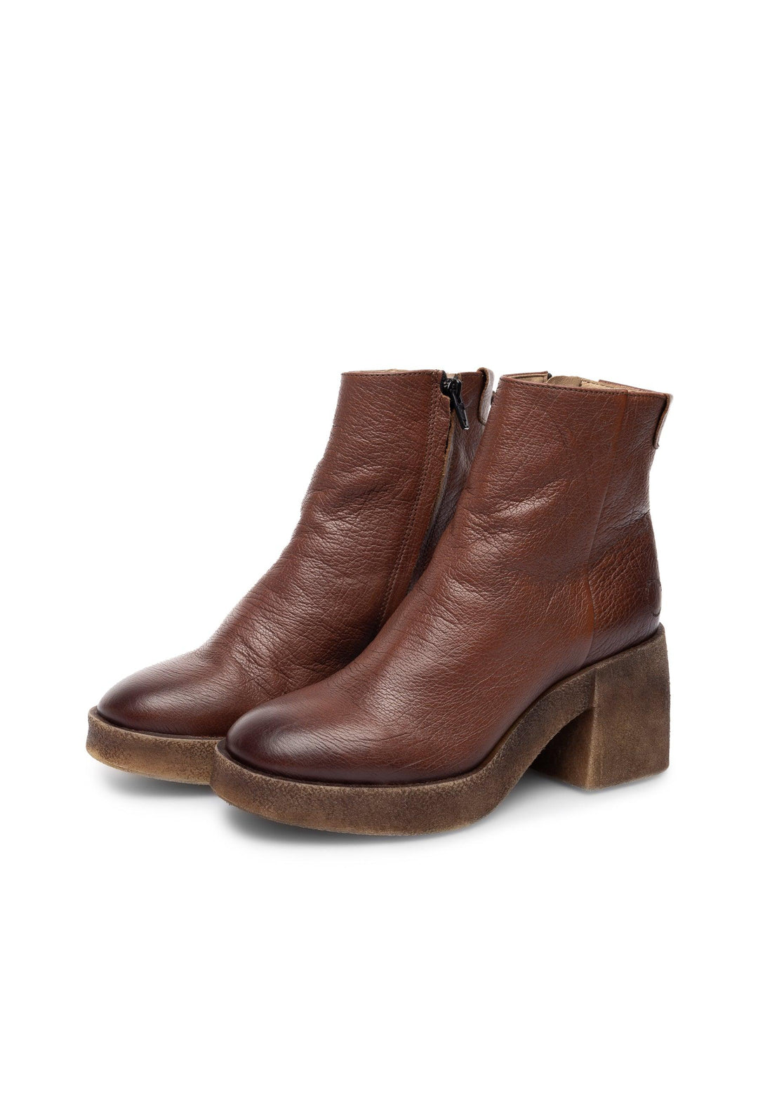 CASHOTT CASEMILY Zip Boot Leather Vegetable Tanned Zip Boot Cognac