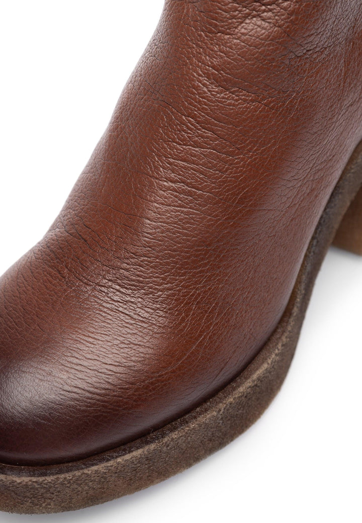 CASHOTT CASEMILY Zip Boot Leather Vegetable Tanned Zip Boot Cognac