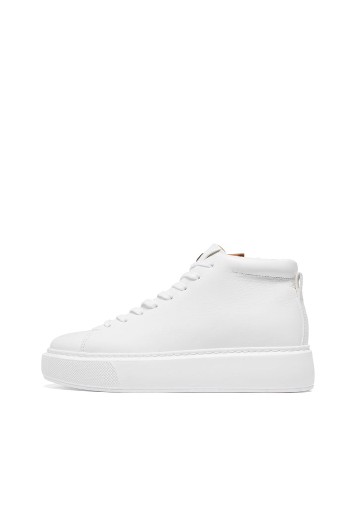 CASHOTT CASIDA Lace Boot Leather Vegetable Tanned Mid Sneakers White