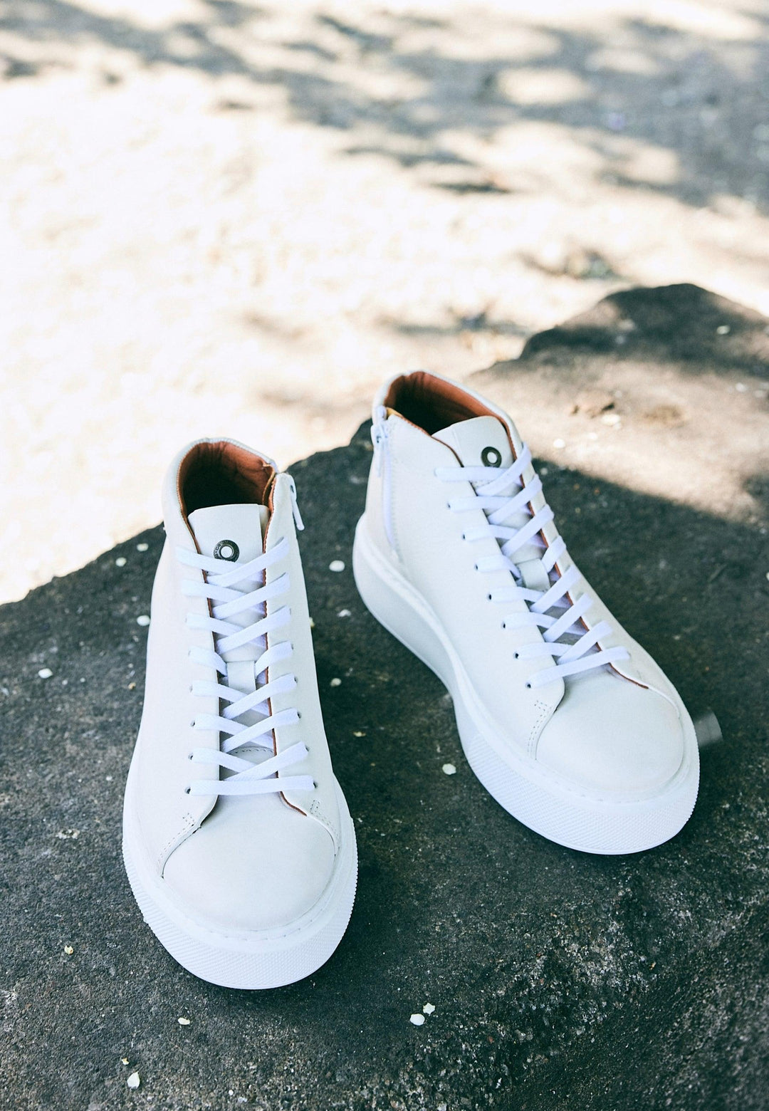 CASHOTT CASIDA Lace Boot Leather Vegetable Tanned Mid Sneakers White