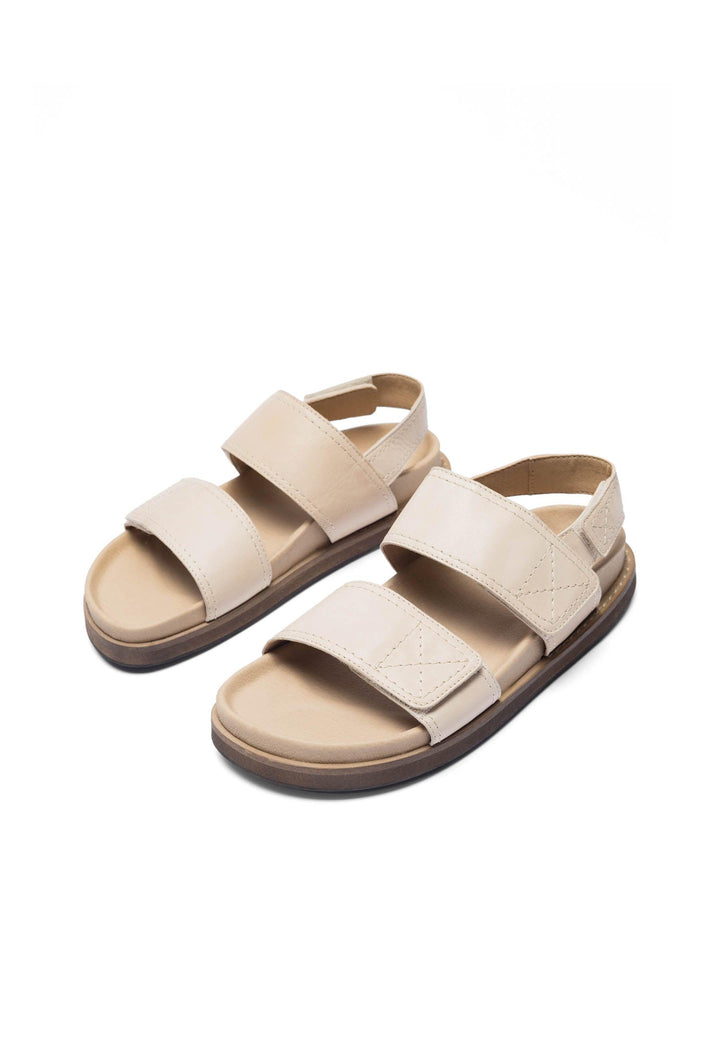 CASHOTT CASKIMMI Velcro Sandal Leather Velcro Beige