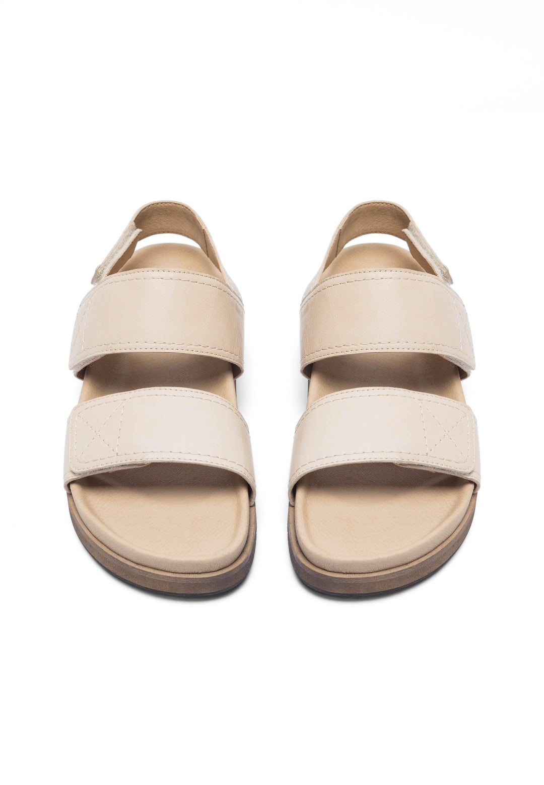 CASHOTT CASKIMMI Velcro Sandal Leather Velcro Beige